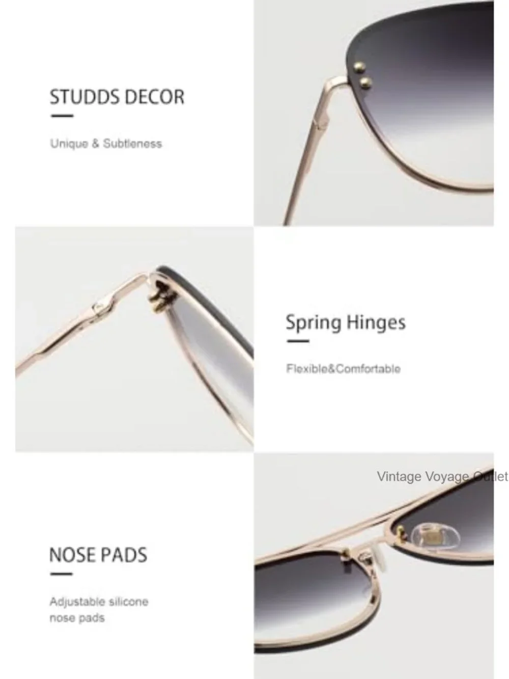 Oversized Aviator Sunglasses for Women UV400 Protection Spring Hinges